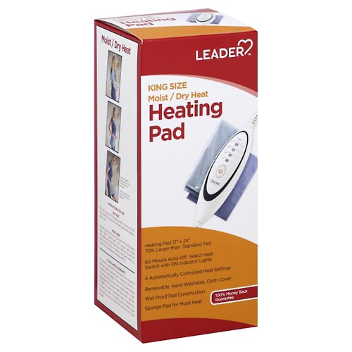 Image for Leader Heating Pad, Moist/Dry Heat, King Size,1ea from Harmon's Drug Store