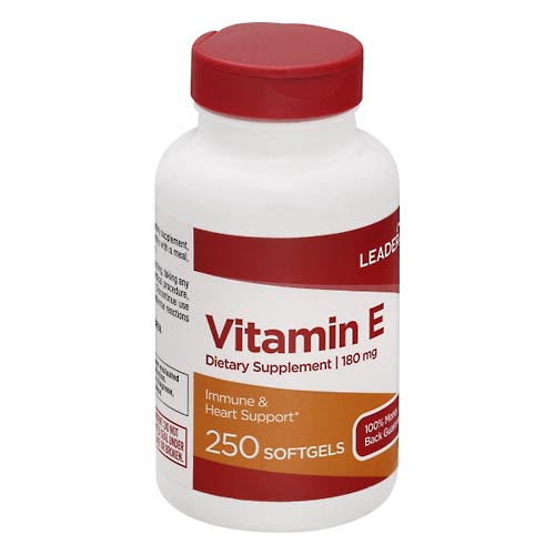 Image for Leader Vitamin E, 180 mg, Softgels,250ea from Harmon's Drug Store