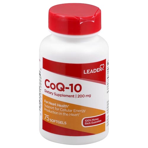 Image for Leader CoQ-10, 200 mg, Softgels,75ea from Harmon's Drug Store