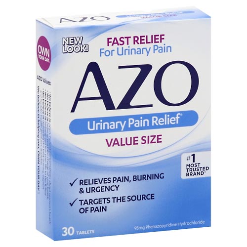 Image for Azo Urinary Pain Relief, 95 mg, Tablets, Value Size,30ea from Harmon's Drug Store